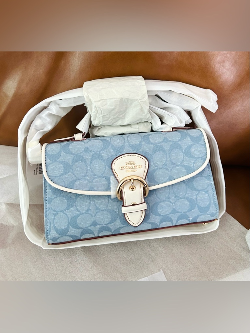 Coach Kleo Top Handle In Signature Chambray